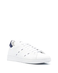 Kiton Contrast Stitching Leather Low Top Sneakers