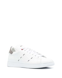Kiton Contrast Stitching Low Top Sneakers