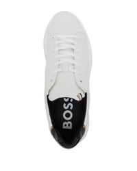 BOSS Contrasting Counter Leather Sneakers