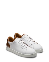 Magnanni Costa Leather Low Top Sneaker In White And Cuero At Nordstrom