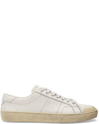 Saint Laurent Court Classic Distressed Leather Trainers