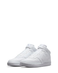 Nike Court Vision Mid Next Nature Mid Top Sneaker In Whitewhitewhite At Nordstrom