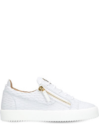 Giuseppe Zanotti Croc Embossed Low Top Leather Trainers