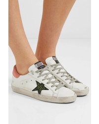 Golden Goose Distressed Suede And Leather Sneakers