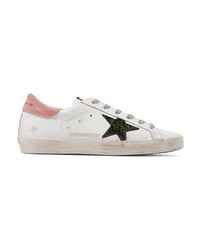 Golden Goose Distressed Suede And Leather Sneakers