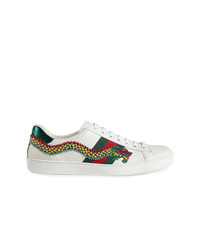 Gucci Dragon Ace Embroidered Leather Sneaker