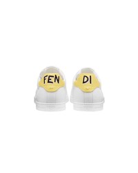 Fendi Embroidered Lace Up Sneakers