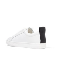 Marc Jacobs Empire Appliqud Leather And Grosgrain Sneakers