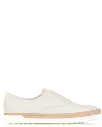 Tod's Espadrille And Leather Slip On Trainers