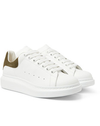 Alexander McQueen Exaggerated Sole Suede Trimmed Leather Sneakers