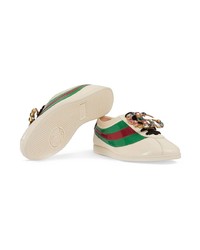 Gucci Falacer Patent Leather Sneakers With Web