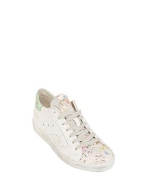 Floral Printed Leather Sneakers