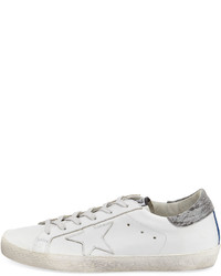 Golden Goose Glittered Leather Low Top Sneakers