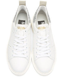 Golden Goose Deluxe Brand Golden Goose White Glitter Starter Sneakers