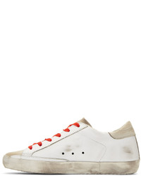 Golden Goose Deluxe Brand Golden Goose White And Red Superstar Sneakers