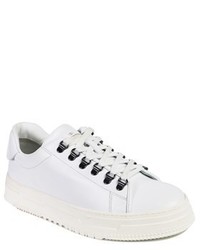 Valentino Gravani White Platform Low Top Leather Sneakers