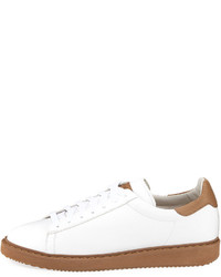 Brunello Cucinelli Icaro Leather Low Top Sneaker White