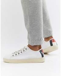 Tommy Jeans Icon Flag Back Lightweight Leather Trainers In White 1