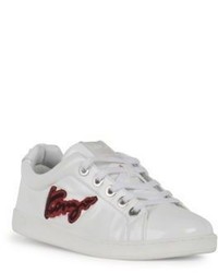 Kenzo Imprime Embroidered Leather Low Top Sneakers