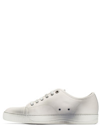 Lanvin Ivory Leather Stained Sneakers