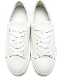 A.P.C. Ivory Matte Leather Low Top Sneakers