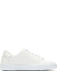 A.P.C. Ivory Matte Leather Low Top Sneakers