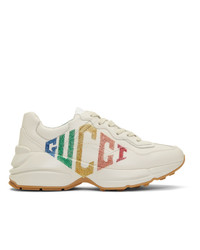 Gucci Ivory Rhyton Glitter Sneakers