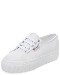 Superga Leather Lace Up Low Top Sneaker