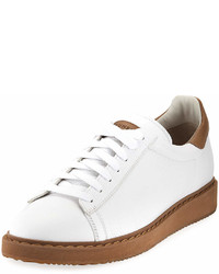 Brunello Cucinelli Leather Low Top Sneaker White