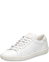Saint Laurent Leather Low Top Sneaker White