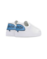 Prada Leather Sneakers With Comics Patch