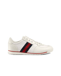 Gucci Leather Sneakers With Web