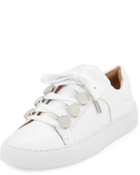 Carven Leather Studded Low Top Sneakers White