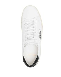 Saint Laurent Logo Embroidered Leather Sneakers