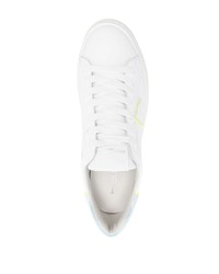 Philippe Model Paris Logo Patch Lace Up Leather Sneakers