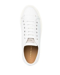 Low Brand Logo Patch Leather Sneakers