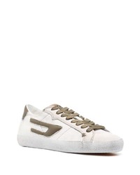 Diesel Logo Patch Leather Sneakers
