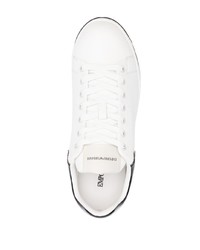 Emporio Armani Logo Patch Leather Sneakers