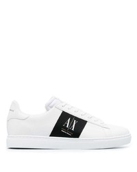 Armani Exchange Logo Patch Leather Sneakers