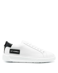 Les Hommes Logo Patch Leather Sneakers