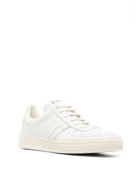 Tom Ford Logo Patch Low Top Leather Sneakers
