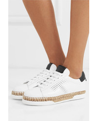 Tod's Logo Perforated Leather Espadrille Sneakers