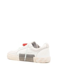 Off-White Low Vulcanized Distressed Leather Sneakers
