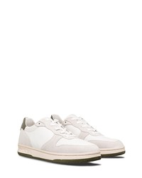 Clae Malone Sneaker In White Leather Olive At Nordstrom