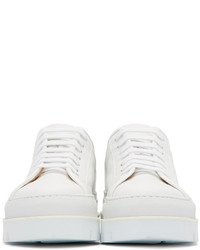 Mm6 Maison Martin Margiela White Leather Flatform Sneakers
