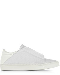 YLATI Nerone White Perforated Leather Low Top Sneakers