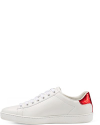 Gucci New Ace Lips Low Top Sneaker White