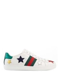 Gucci New Ace Star Leather Low Top Sneakers