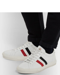Moncler New Monaco Striped Leather Sneakers