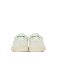 Reebok Classics Off White And Green Club C 85 Vintage Sneakers